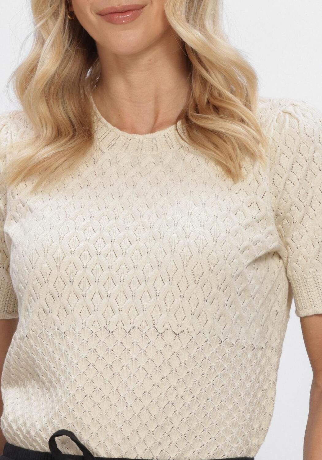 OBJECT Haut OBJNOA S/S RE KNIT PULLOVER en beige - large