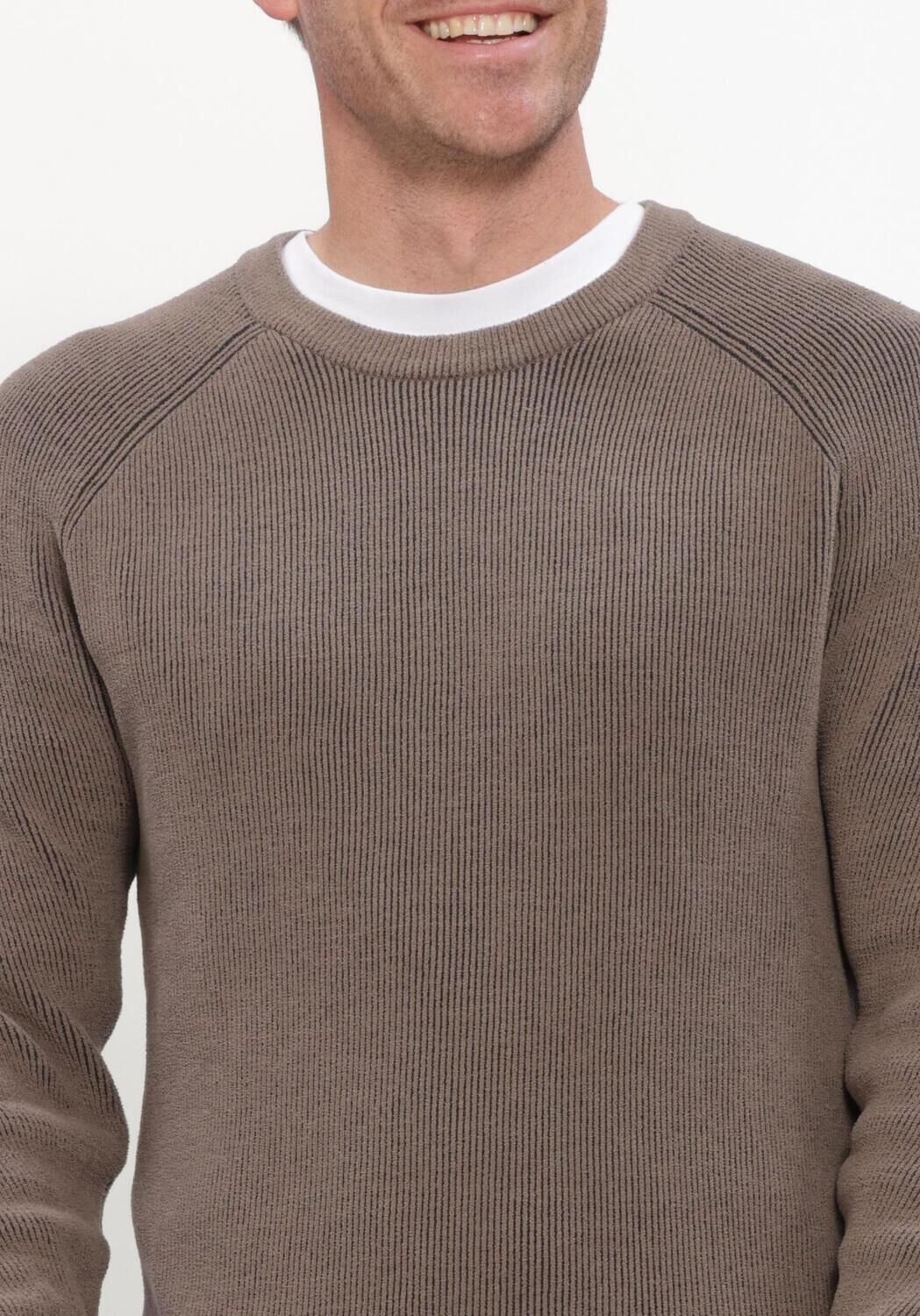 Taupe CAST IRON Trui CREWNECK REGULAR FIT SOFT BLEND - large