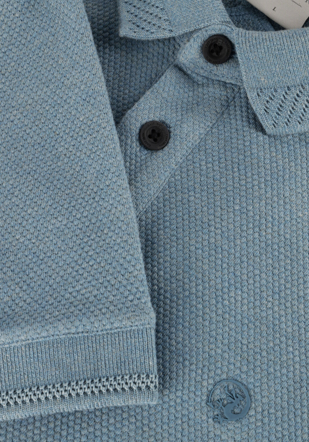 CAST IRON Polo SHORT SLEEVE POLO POPCORN JERSEY MELANGE en bleu - large