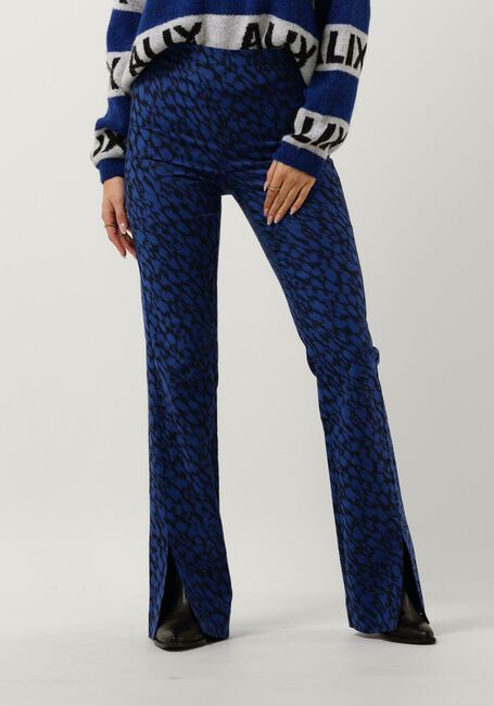 ALIX THE LABEL Pantalon évasé LADIES WOVEN SKETCHY ANIMAL FLARED PANTS en bleu - large