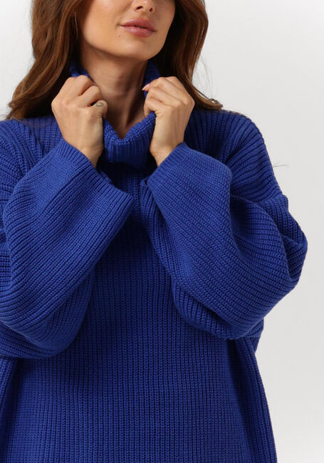 Blauwe ANOTHER LABEL Mini jurk MYRA KNITTED PULL L/S - large