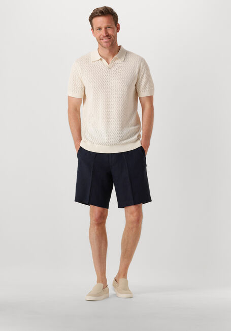 SELECTED HOMME Polo SHLINO SS KNIT CROCHET OPEN POLO Écru - large