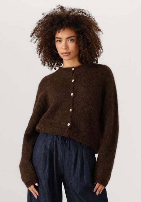 Bruine BY-BAR Trui CLEO NATURAL CARDIGAN - large
