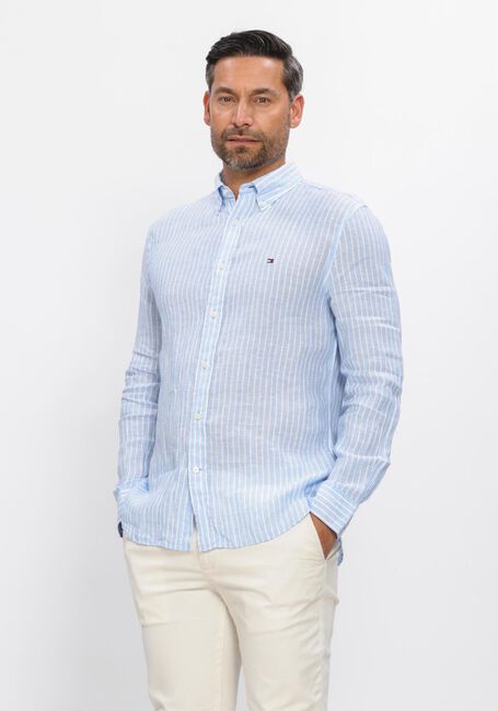 TOMMY HILFIGER Chemise d&eacute;contract&eacute; LINEN BENGAL STRIPE RF SHIRT Bleu clair - large