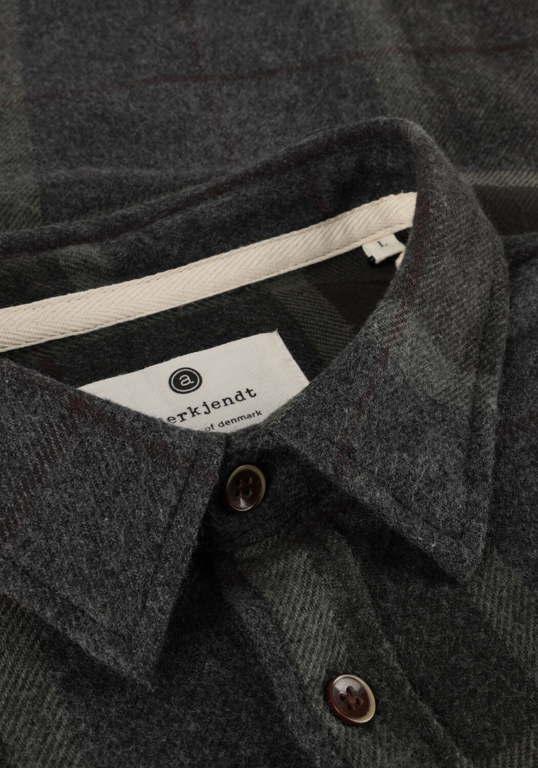 ANERKJENDT Chemise d&eacute;contract&eacute; AKLEIF BRUSHED CHECK Gris fonc&eacute; - large