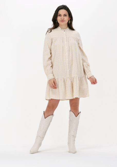 Beige Y.A.S. Mini jurk YASFAWN LS SHIRT DRESS - large