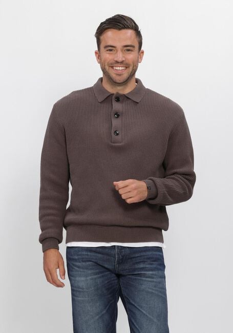 BUTCHER OF BLUE Polo GALWAY POLO LS en marron - large