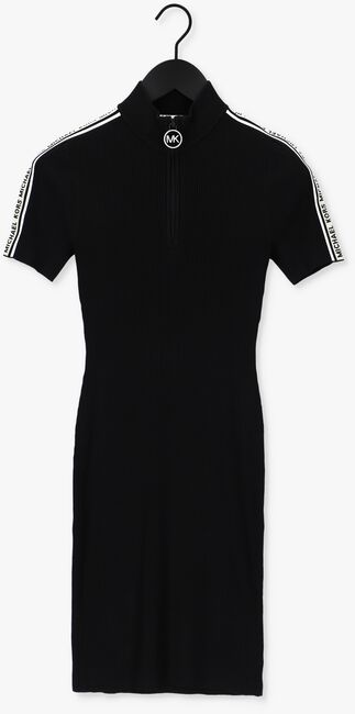 Zwarte MICHAEL KORS Mini jurk HALF ZIP LOGO TAPE DRESS - large