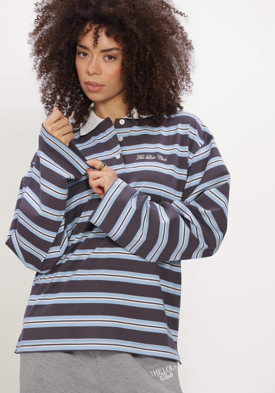 THE LOLA CLUB Pull EMILIA POLO Bleu fonc&eacute; - large