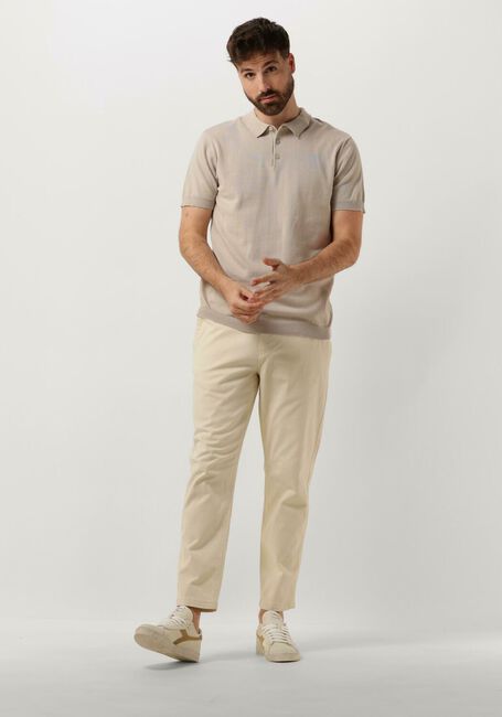 PURE PATH Polo KNITTED SHORTSLEEVE POLO BUTTON UP WITH CHEST EMBROIDERY Sable - large