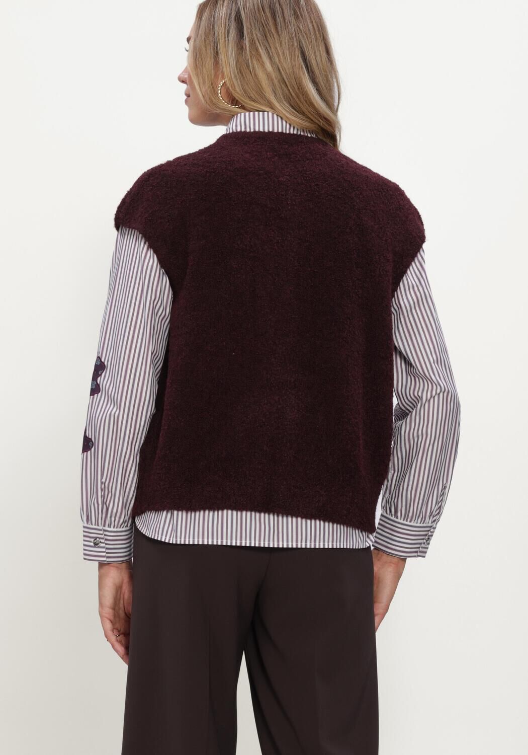 STUDIO AR IDONY BOUCLE KNIT Pulls & Gilets Bordeaux - large