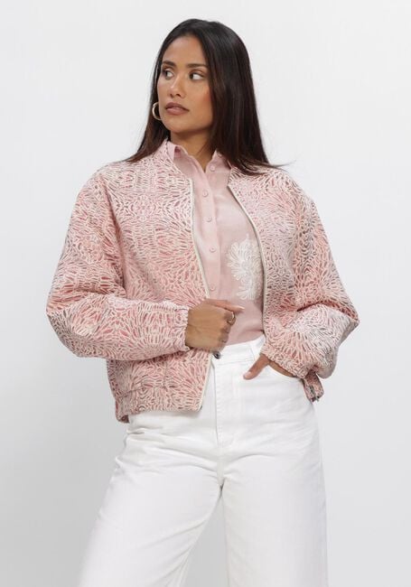 JANSEN AMSTERDAM Jack ROX JASJE MJ 219 BOMBER LONG SLEEVE METALLIC JAQUARD en rose - large