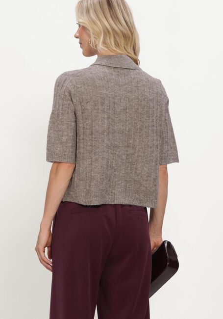 SUMMUM Pull SHORT CARDIGAN SOFT en taupe - large