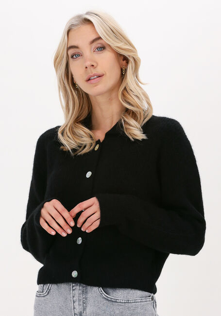JUST FEMALE Gilet REBELO COLLAR CARDIGAN en noir - large