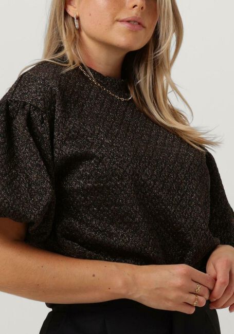 SELECTED FEMME Haut SLFAGNETHE 2/4 O-NECK JAQUARD TOP en noir - large