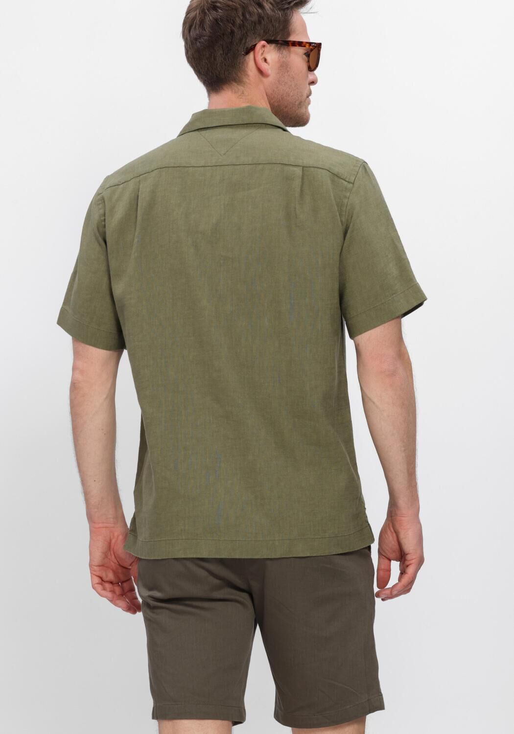 Groene TOMMY HILFIGER Casual overhemd SORONA LINEN CAMP SS RF 1/2 - large