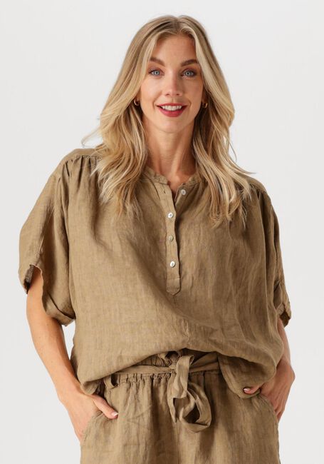 Khaki BY-BAR  AXEL LINNEN BLOUSE - large