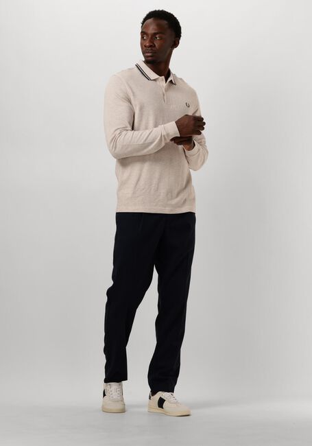 Beige FRED PERRY Polo TWIN TIPPED FRED PERRY SHIRT LONG SLEEVE - large