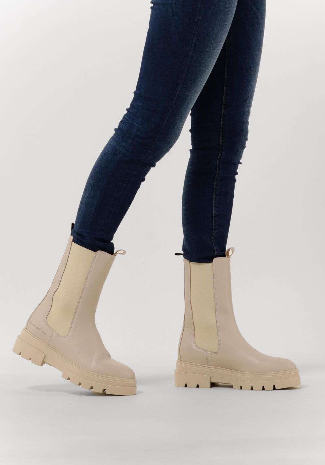 Beige TOMMY HILFIGER  MONOCHROMATIC CHELSEA BOOT - large