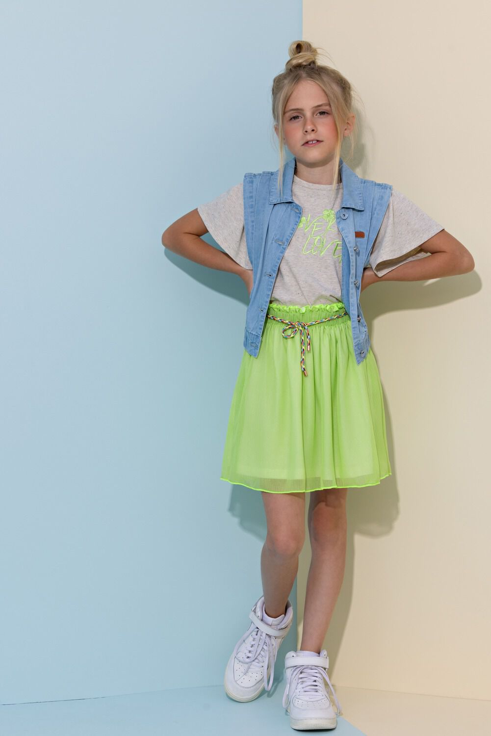 NONO Gilet DONKA SLEEVELESS DENIM BUTTON UP VEST en bleu - large