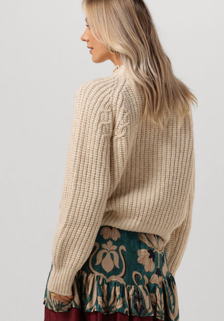 SECOND FEMALE Pull AYA KNIT T-NECK en beige - large
