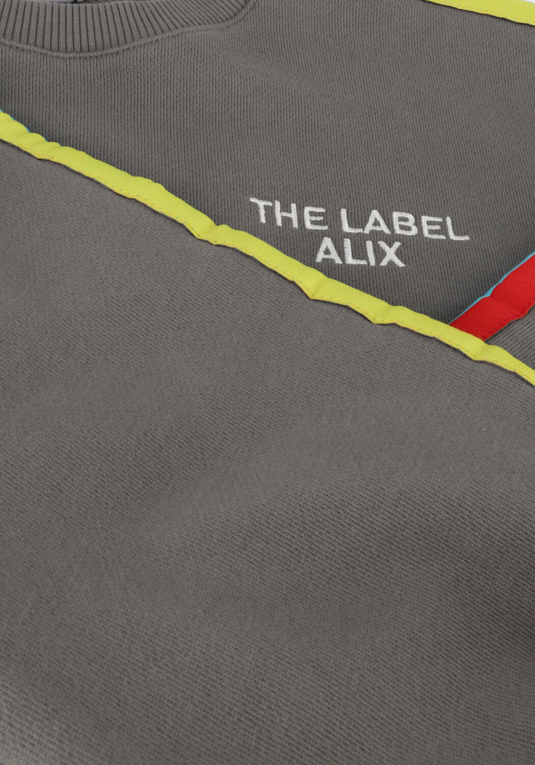 Donkergrijze ALIX MINI Sweater KNITTED STRIPE TAPE SWEATER - large