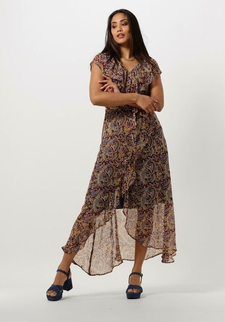 Bruine AAIKO Midi jurk ESMEE ORIENTAL VIS 520 - large