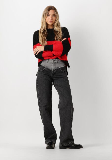 CO'COUTURE Pull CORALEE BLOK RIB KNIT en noir - large