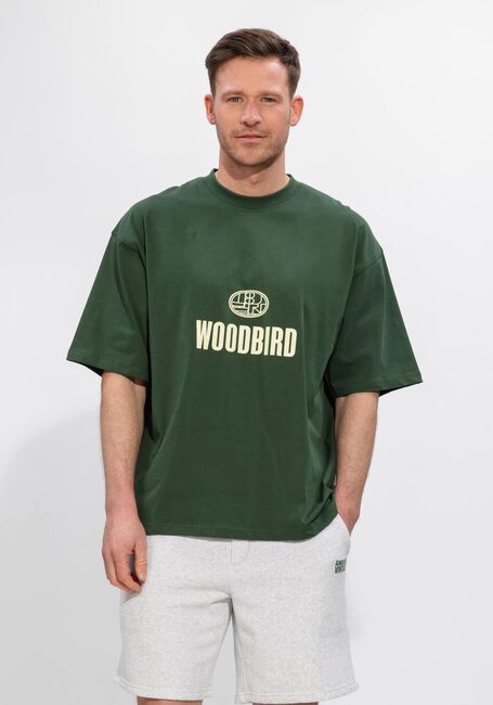 Donkergroene WOODBIRD T-shirt WBBEAM NINE TEE - large