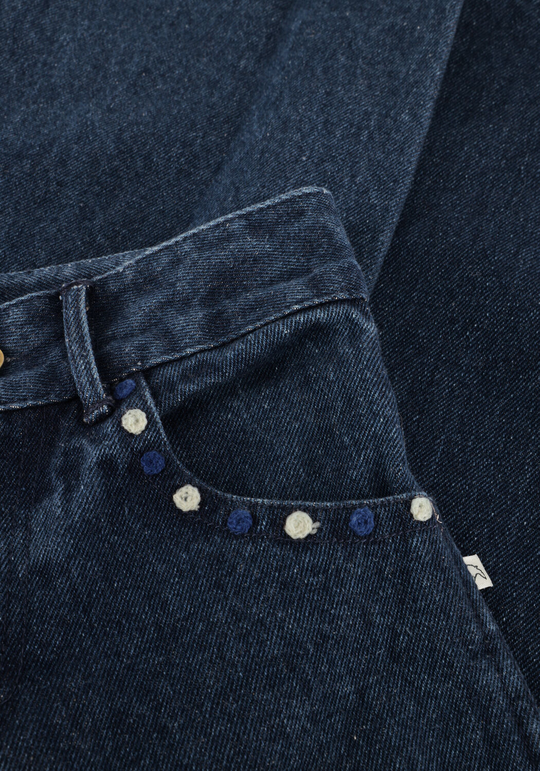 Donkerblauwe JENEST Wide jeans SERA DENIM PANTS - large