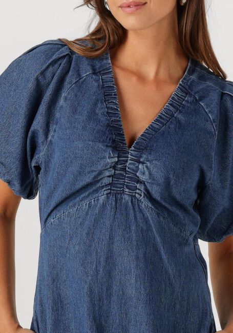 Blauwe NEO NOIR Midi jurk ILLANA DENIM DRESS - large