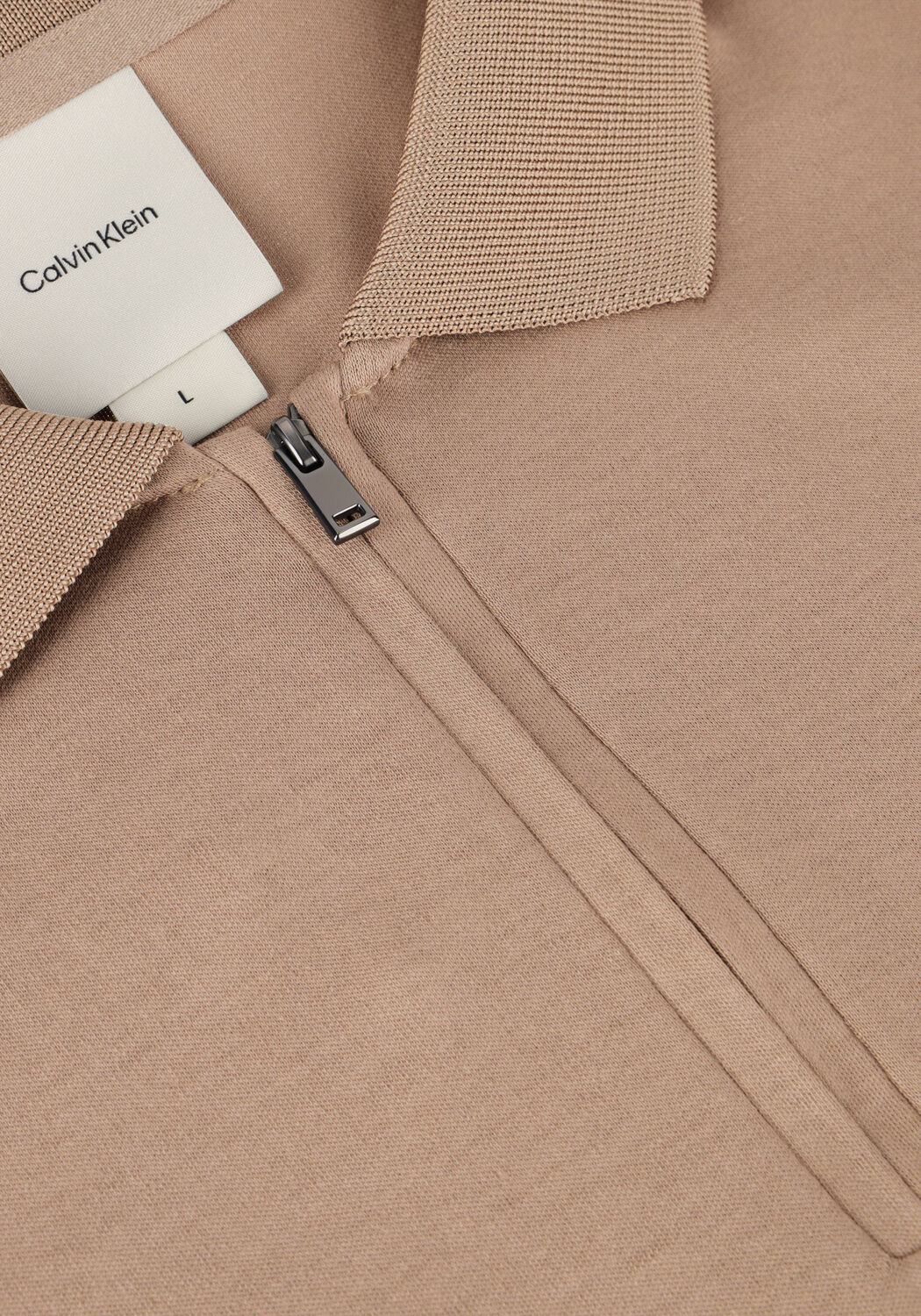 Bruine CALVIN KLEIN Polo LIQUID TOUCH WELT ZIP POLO - large