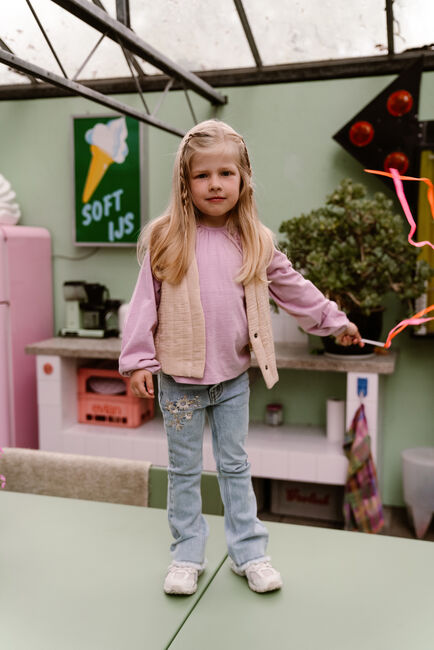 DAILY7 Flared jeans 2400 FLARED FIT EMBRODERIE Bleu clair - large