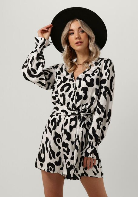 ALIX THE LABEL Combishorts LADIES WOVEN BIG ANIMAL JACQUARD PLAYSUIT en noir - large