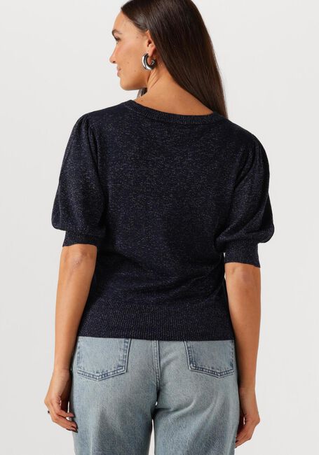 MINUS Pull LIVA PUFF SLEEVE METALLIC KNIT PULLOVER Bleu foncé - large