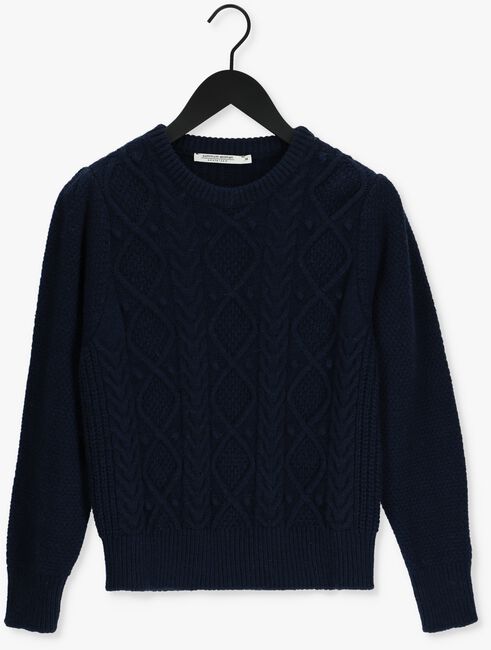 Blauwe SUMMUM Trui SWEATER FANCY CABLE KNIT - large