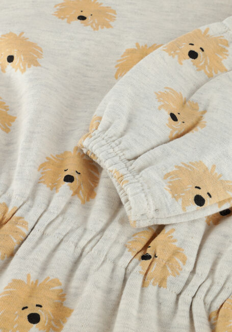 Grijze Sproet & Sprout Mini jurk DRESS MOUSTACHE DOG PRINT - large