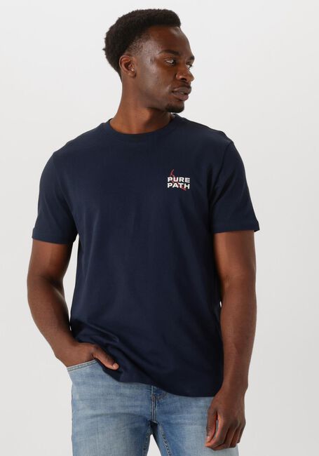 PURE PATH T-shirt REGULAR FIT CREWNECK SS T-SHIRTS Bleu foncé - large
