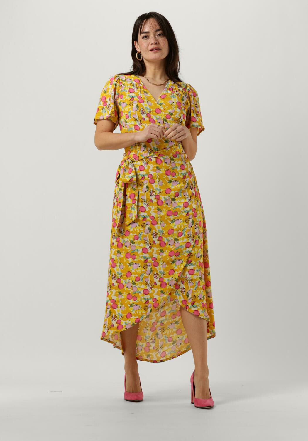 Gele midi jurk new arrivals