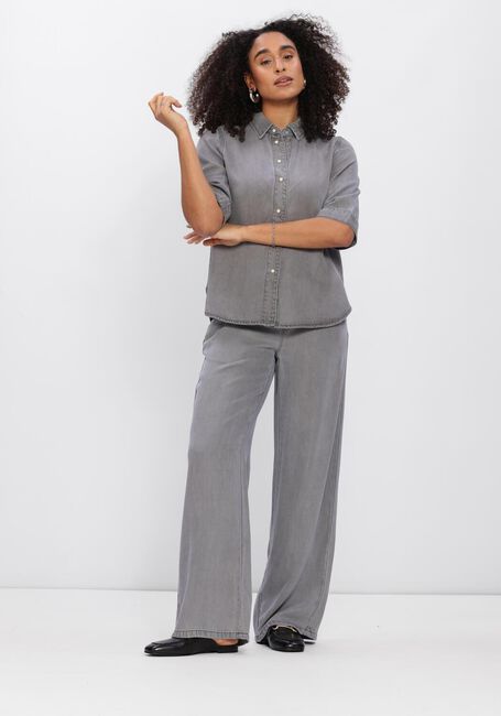 Grijze OBJECT  OBJFRAME 2/4 RE DENIM TOP - large