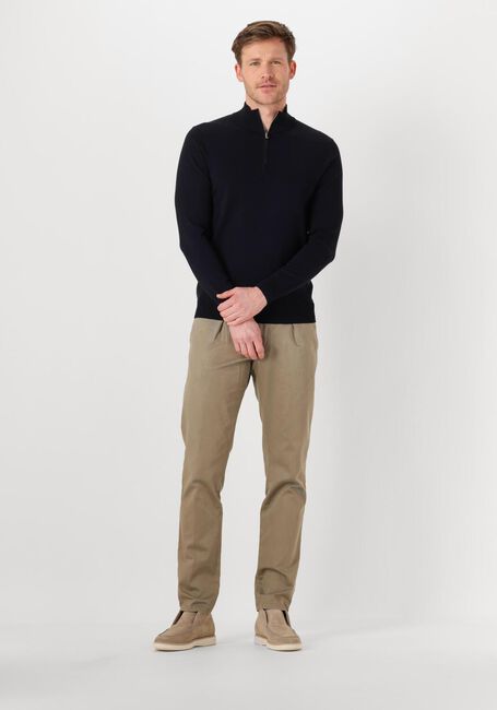 PROFUOMO Col roulé HALF ZIP LUXURY BASIC Bleu foncé - large
