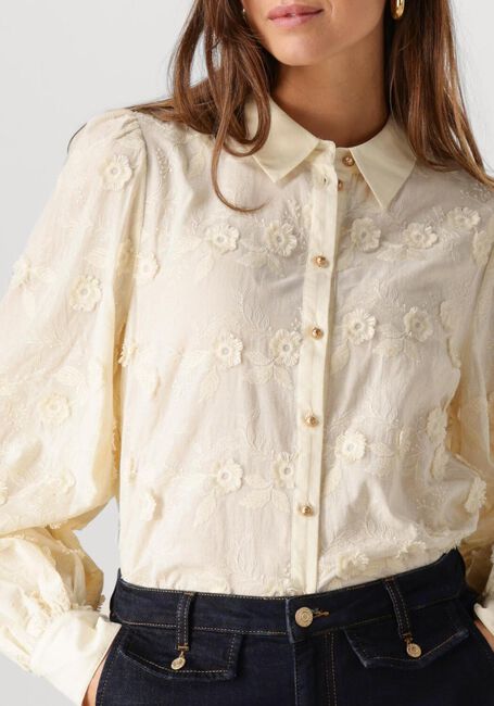 Gebroken wit SUMMUM  LONGSLEEVE BLOUSE 3D FLOWER - large