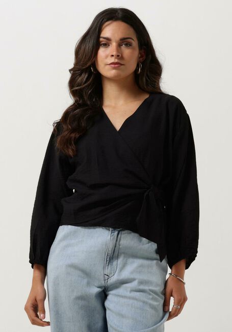 Zwarte MSCH COPENHAGEN  MSCHAUDIA 3/4 WRAP TOP - large