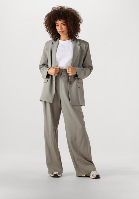 Lichtgrijze MY ESSENTIAL WARDROBE Wijde broek DISAMW HIGH WIDE PANT - large