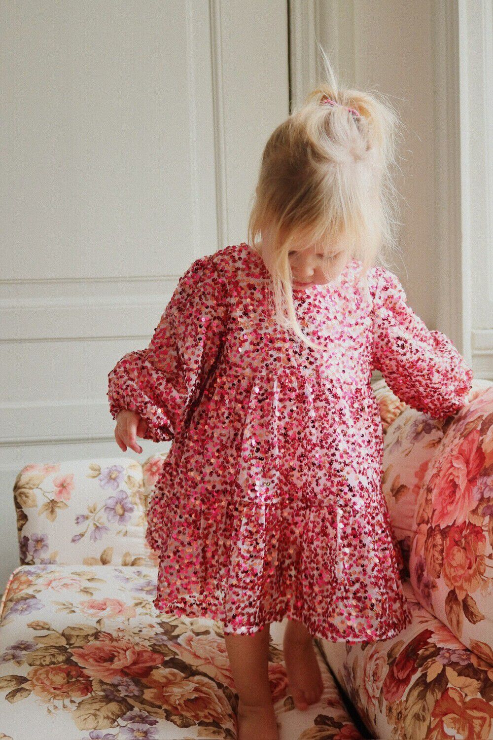 Roze KONGES SLOJD Mini jurk LILA SEQUINS BOW DRESS - large