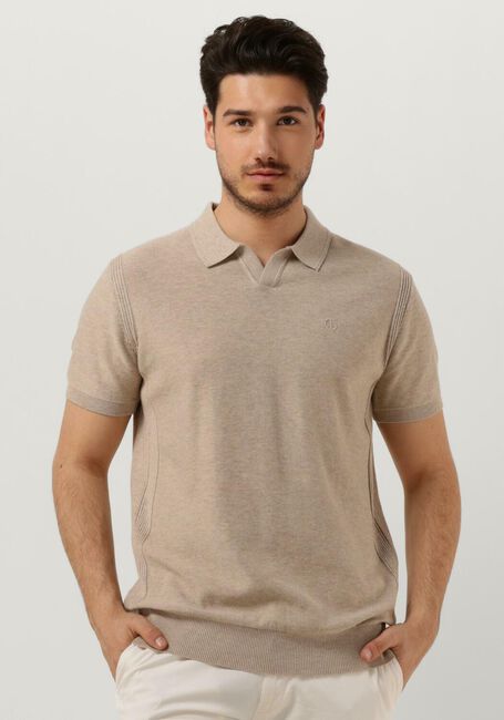 Bruine DSTREZZED Polo POLO S/S MELANGE SLUB - large