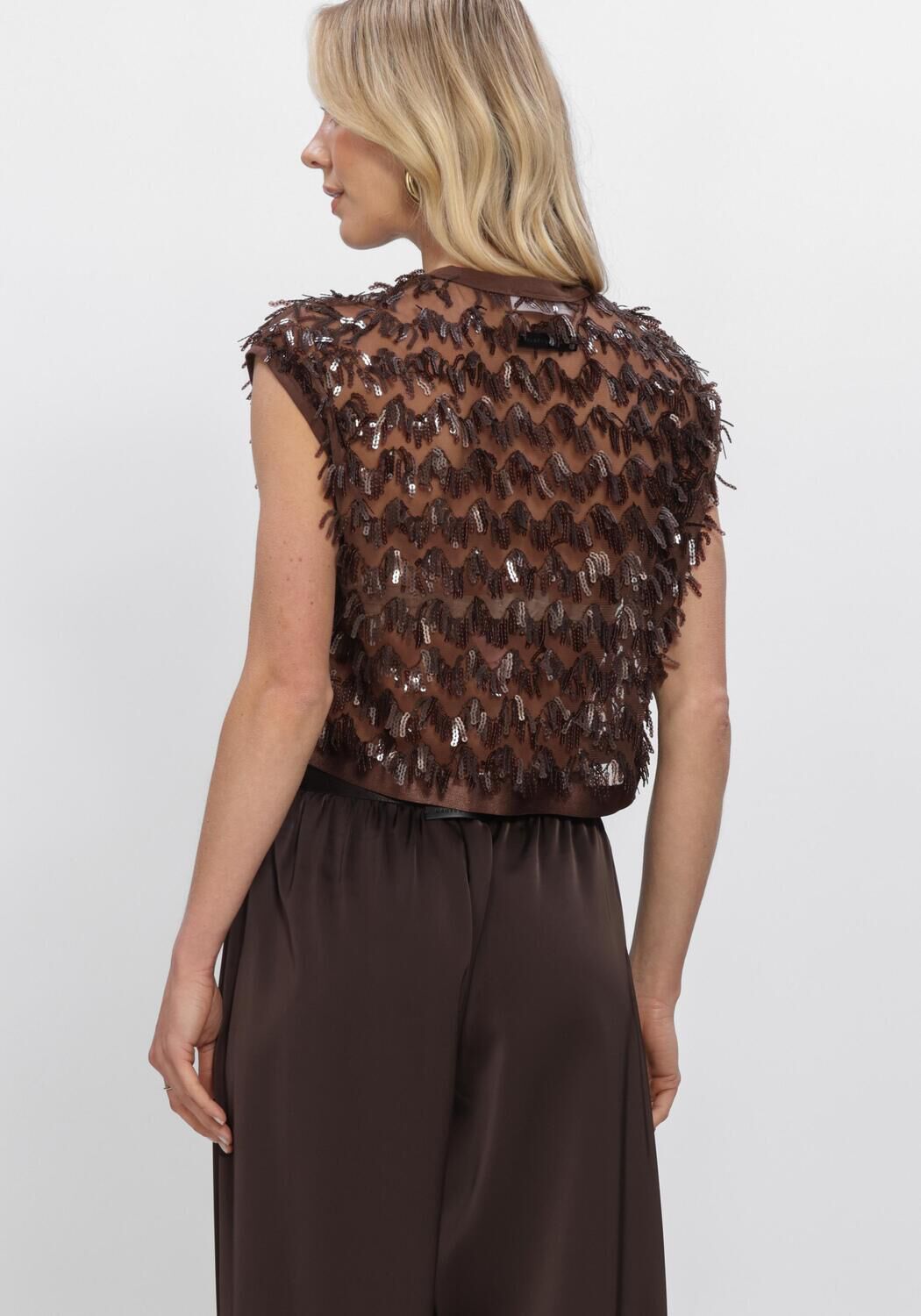 Bruine HAUTE L'AMITI&Eacute; Tops & T-shirts LIMONE CROP TOP - large