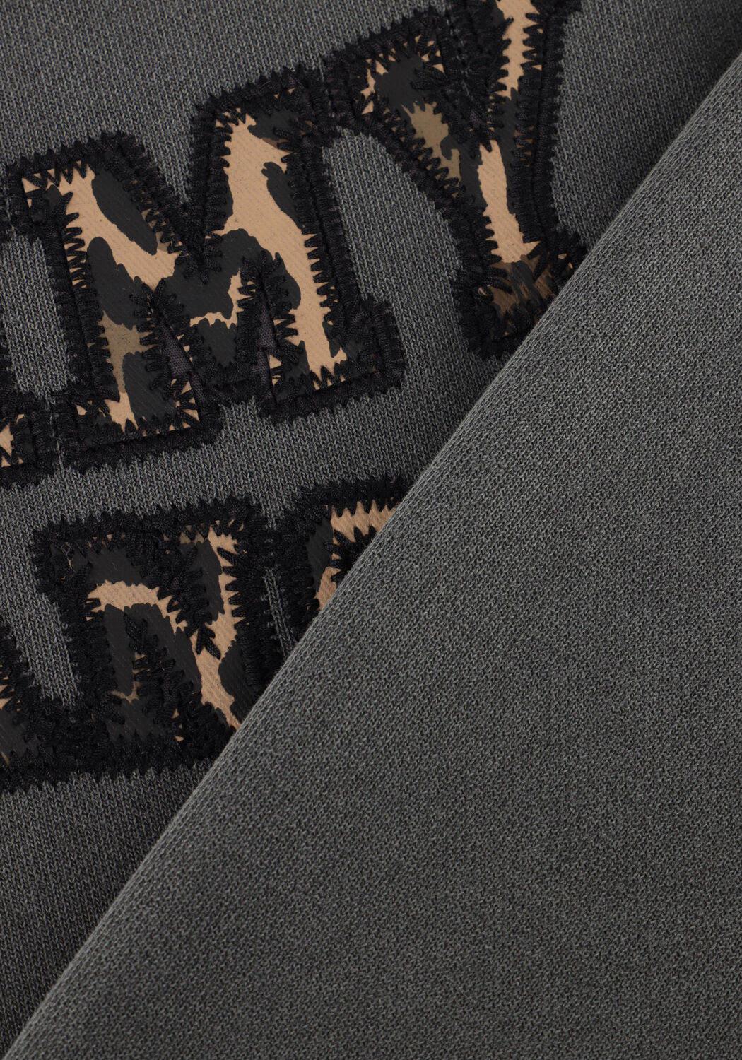 TOMMY JEANS Pull TJW BXY LEOPARD VARSITY CREW Gris fonc&eacute; - large