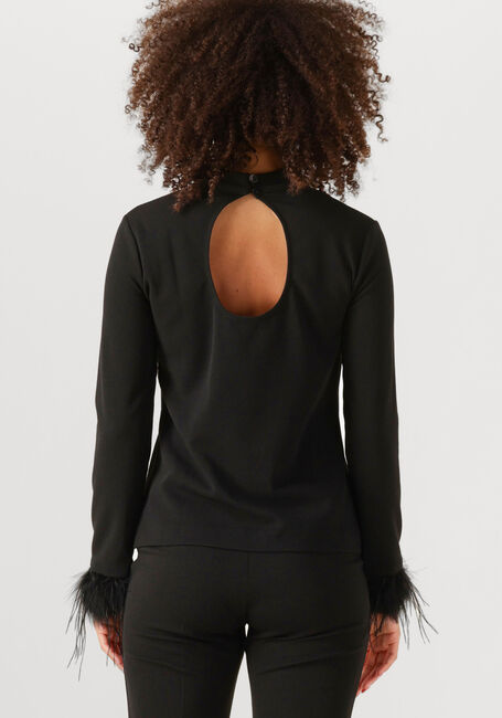 ANA ALCAZAR Haut TOP FEATHERS en noir - large