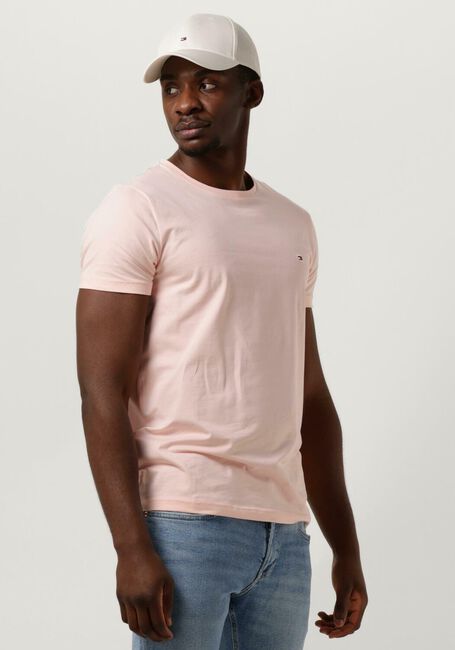 TOMMY HILFIGER T-shirt STRETCH SLIM FIT TEE Rose clair - large